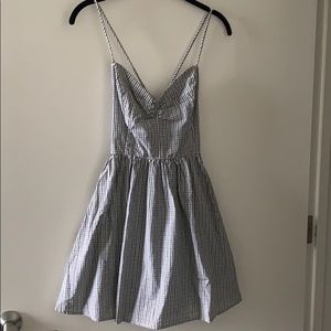 American apparel gingham lack up back dress